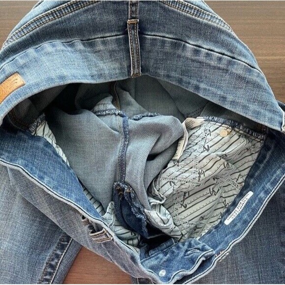 Seven7 Jeans Blue Denim Tummyless High Rise Skinny Slim Stretch Plus Size 16 EUC - Picture 4 of 11